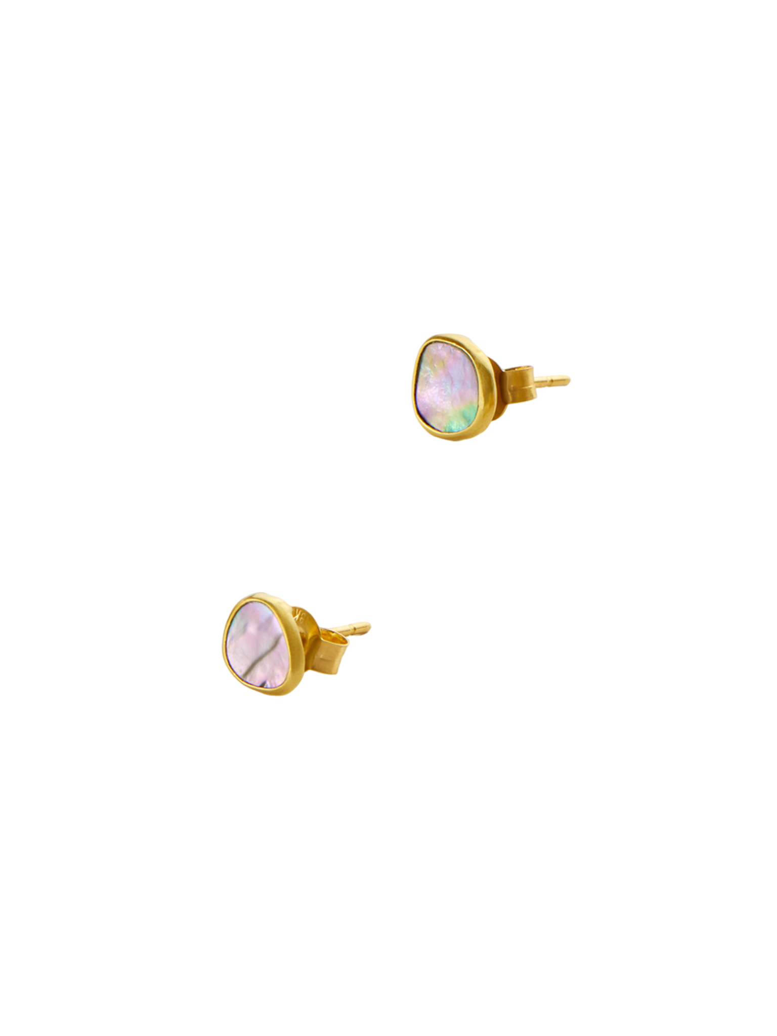 18kt gold venus paua shell studs